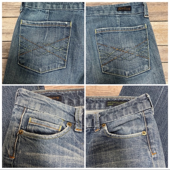 Citizens of Humanity Medium Wash Kate Low Waist Full Leg Jeans 28 Whiskers Flare - Picture 8 of 9